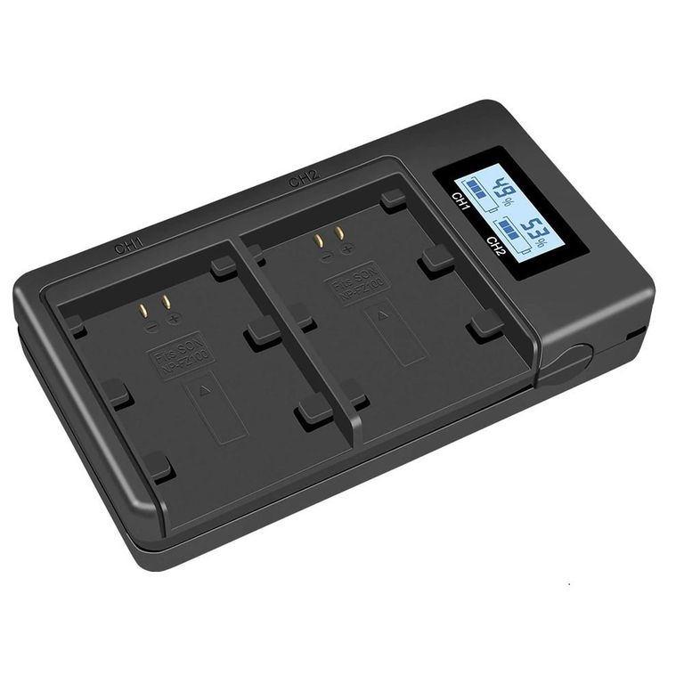 Cargador NP-FZ100 Doble con Pantalla