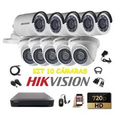 Hikvision - Kit 10 Cámaras Seguridad HD