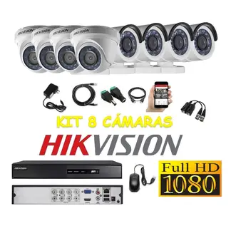 HIKVISION - Kit 8 Cámaras Seguridad FULLHD