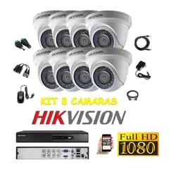 HIKVISION - Kit 8 Cámaras Seguridad Domo Interior FULLHD