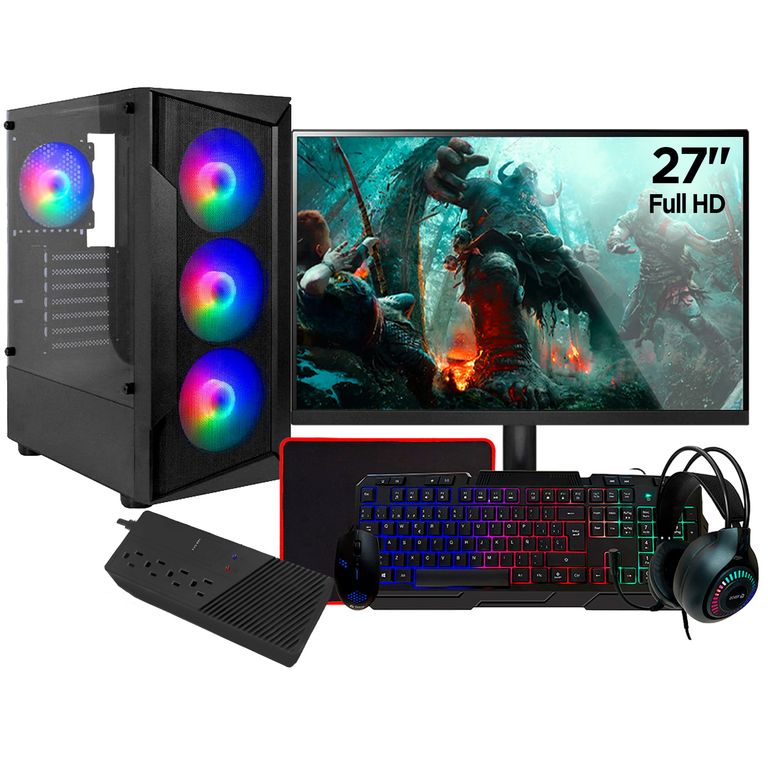 Computadora PC GAMER RYZEN 7 5700G RAM 32GB SSD 1TB MONITOR 27" Full HD