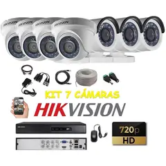 Hikvision - Kit 7 Cámaras Seguridad HD + Cable