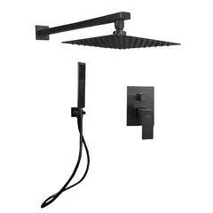 XM - MEZCLADORA DE DUCHA Y TELEFONO CUADRADO NEGRO MT304-010D101