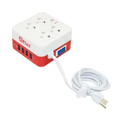 GENERICO - Supresor de Picos 4 Salidas + 4 Puertos USB PLUS-9-10A-12M A+ PLUS