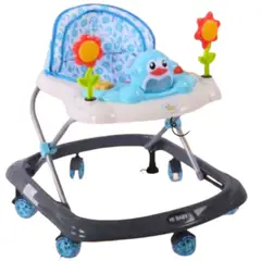 BABY HAPPY - Andador Para Bebé Musical Pingüino CELESTE