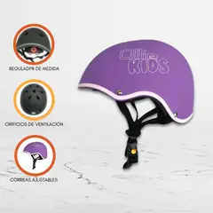 OLLIE - Casco Protector Regulable Para Niño »XS KIDS» Purple