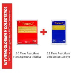 GENERICO - Kit de 50 Tiras Hemoglobina y 25 Tiras de Colesterol - Reddyz