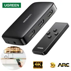 UGREEN - Switch HDMI 3 Puertos 4K 30Hz 3D HDR con control HDCP 1.4