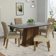 MADESA - Juego de Comedor Ashley con 4 Sillas