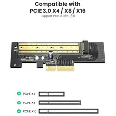UGREEN - Tarjeta de Expansión PCIe 3.0 x 4 soporta 4TB disco solido NVME
