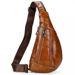GENERICO - Morral Pechera de cuero Andong Marron