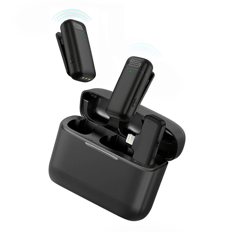 Micrófono solapero inalámbrico Dual con case de carga Lighting - K13