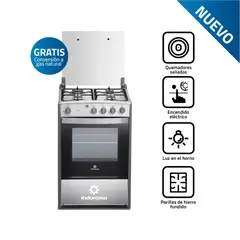 INDURAMA - Cocina a Gas Viena QZ 4 Hornillas Croma