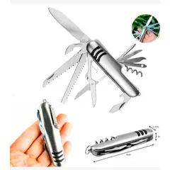 GENERICO - Navaja de acero inoxidable con 11 funciones