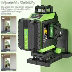 HUEPAR - Nivel laser verde 704CG 16 líneas 4d recargable(Dos baterías)