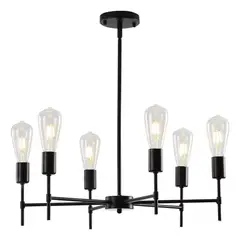 HOME NEAT - Lámparas de araña vintage 6 luces lámpara de techo negro