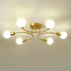 HOME NEAT - Lámpara de techo moderna metálica de 6 focos - Cobre