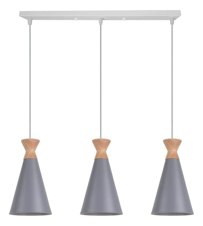 Lámpara de techo 3 Luces Nórdica Ø15cm E27 - Gris