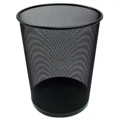 GENERICO - Papelera Tacho De Oficina Metalico En Negro