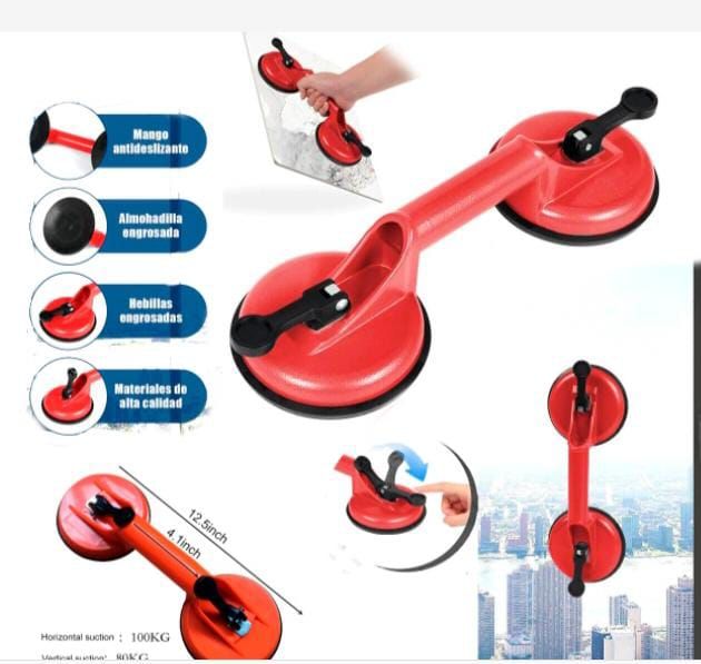 1 Ventosa doble para vidrio altura, manija de baño