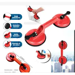 GENERICO - 1 Ventosa doble para vidrio altura, manija de baño