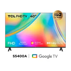 TCL - Televisor 40 Pulg. LED Smart Google TV Full HD 40S5400A