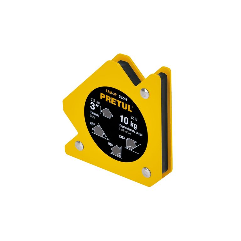 Escuadra magnética 3" para soldar, capacidad 20 kg, PRETUL