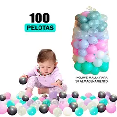 NACIONAL - 100 Pelotas de Colores Pasteles A Prueba de Aplastamiento