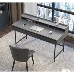 NACION MUEBLES - ESCRITORIO NOAH PLOMO ESTRUCTURA FIERRO NM