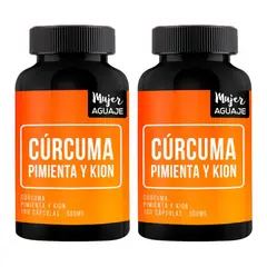 MUJER AGUAJE - Cúrcuma Pimienta y Kion 500 mg Pack x 2