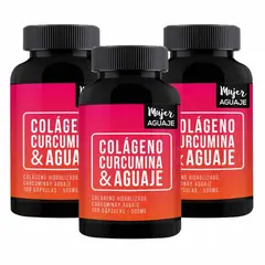 MUJER AGUAJE - Colágeno Curcumina y Aguaje 500 mg Pack x 3