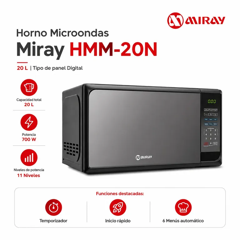 Horno Microondas HMM-20N 20 L