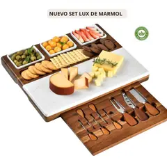 GENERICO - Set Lux Grande Charcuteria 2 pc Mármol & Madera