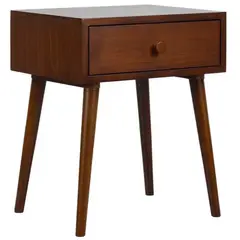 TU MESITA - Velador Mesa de Noche Isidor 1 cajón color Marrón