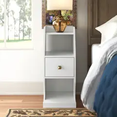 TU MESITA - Velador Moderno Oriana color Blanco 1 cajón
