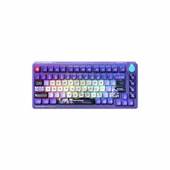 MACHENIKE - Teclado Gamer K600T B82 Tri-Mode Purple Linear PurpleGreen