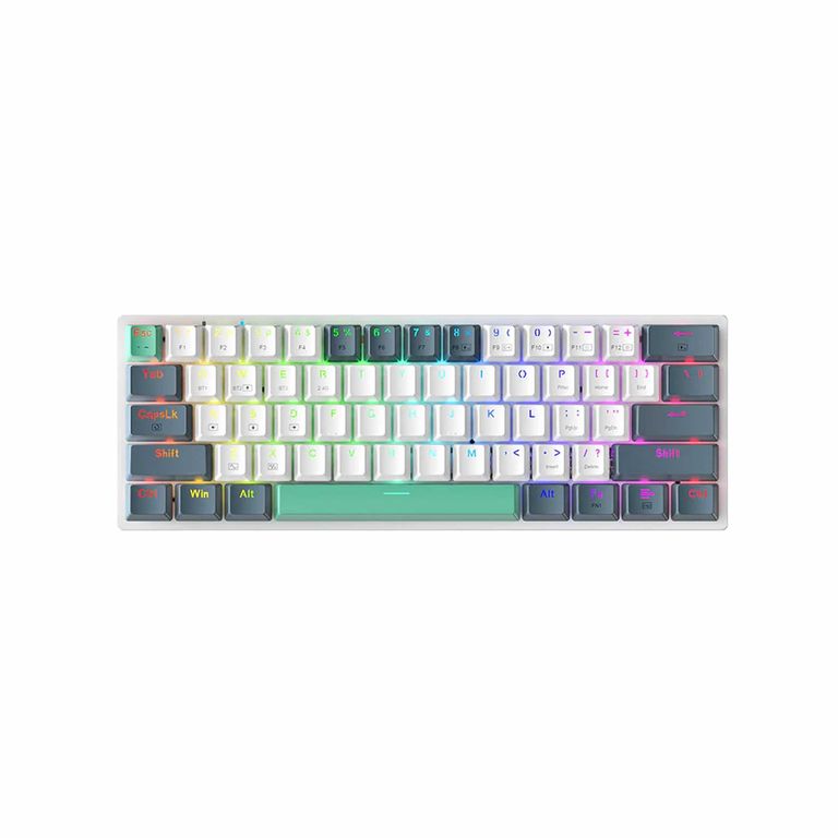 Teclado Gamer K500 Gamer Tri-Modo Sp-Es-Mx Switch Red White