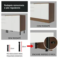 MADESA - Mueble de Cocina Glamy 150 cm - Mostrador para Lavadero
