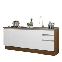 MADESA - Kit 2 Muebles de Cocina Glamy 200 cm - Con Lavadero