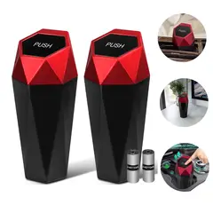 CARJOLLITY - 2 Tacho De Basura Con Tapa Auto Camioneta Cocina Escritorio