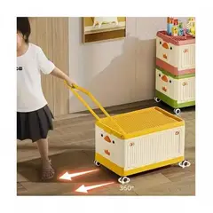 GENERICO - Caja Organizadora de Juguete con TapaRuedas Amarillo