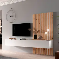 VENTITAS HOME - Mesa de TV Flotante 55” Crissanti Color Blanco