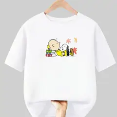 GENERICO - Polos Snoopy Algodon Blanco Peanuts Peluche - Talla 4 hasta XL