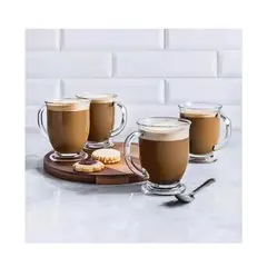 GENERICO - Set de 2 tazas 440ml de vidrio Capuccino o Bebidas frias