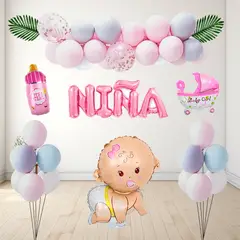 KTK - Kit Decorativo Bienvenido Bebé - Baby Shower para Niña