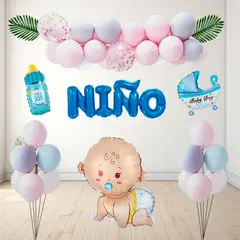 KTK - Kit Globo Deco Bienvenido Bebé-Baby Shower para Niño