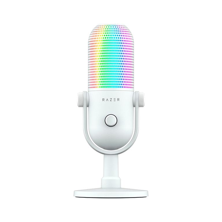 Microfono Gamer Seiren V3 Chroma Usb Sensor Touch Silent White