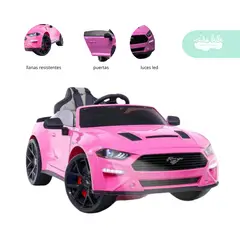 GENERICO - Carrito a Batería para niño Mustang color Rosado
