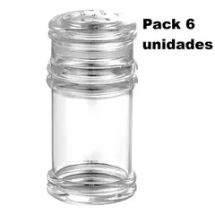 GENERICO - Salero Acrilico Especiero Condimentero Multifuncional pack x6