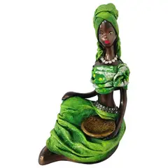 NACIONAL - Adornos Morenitas con Plato Porta Vela